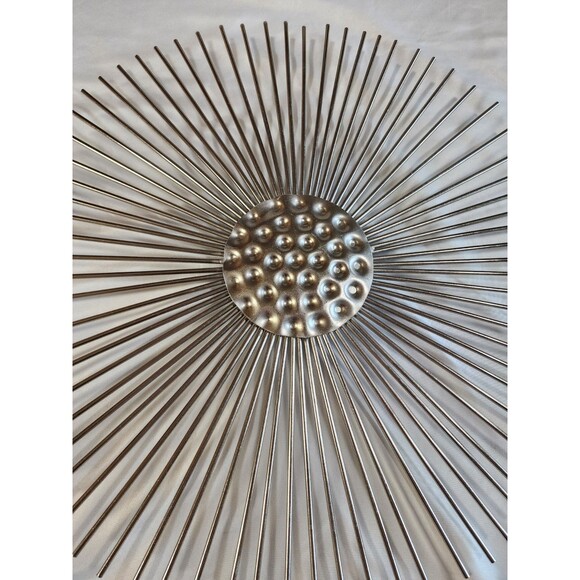 Set of 3 Metal Wall Art Home Decor Sola Silver Starburst Atomic MCM Style - Picture 3 of 9